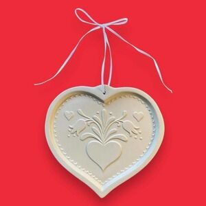 Vintage Brown Bag Cookie Art 1986 Heart Tulip Craft Cookie Mold Collectible